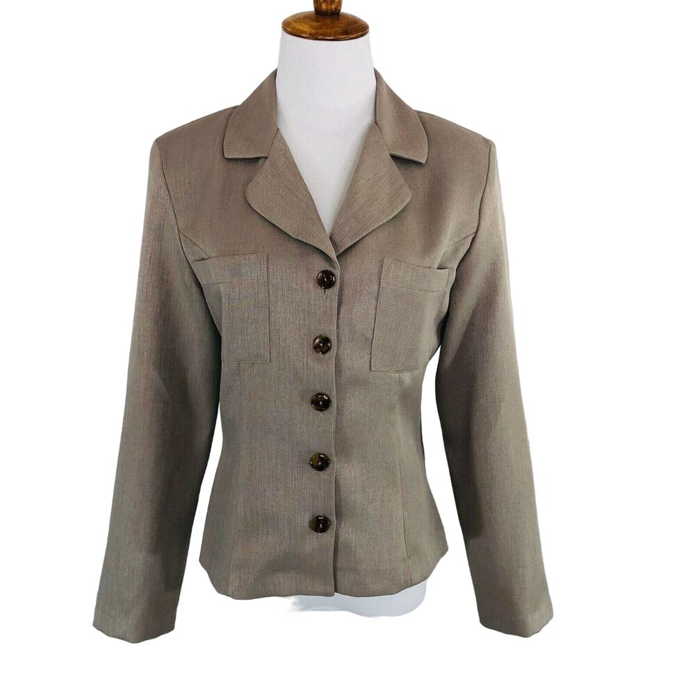 A Byer Women's Blazer Top Button Front Long Sleeves Size Small V Neck